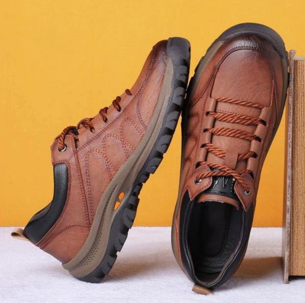 FlexStep - Comfortabele en Waterdichte Orthopedische Leren Schoenen voor Heren-mezamstore.nl