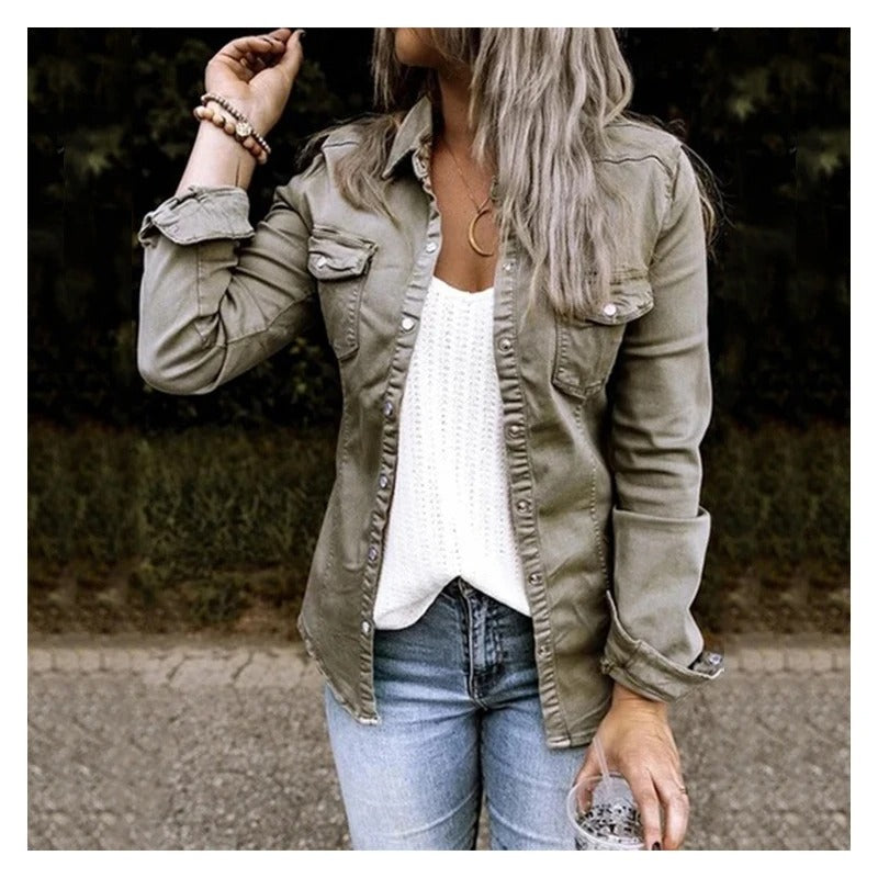 UrbanDenim - Trendy Denim Blouse voor Elke Gelegenheid