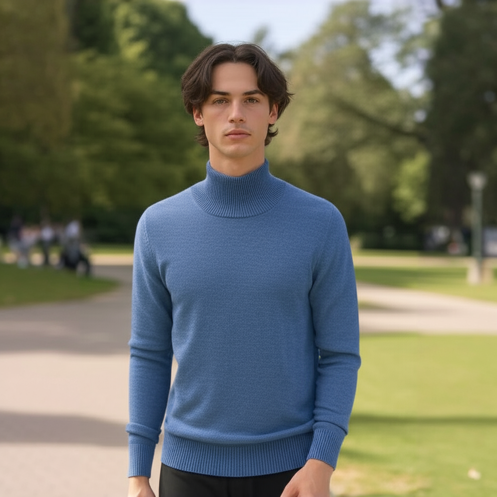 Heren Coltrui – Minimalistische Zachte Wintertrui met Comfort Fit