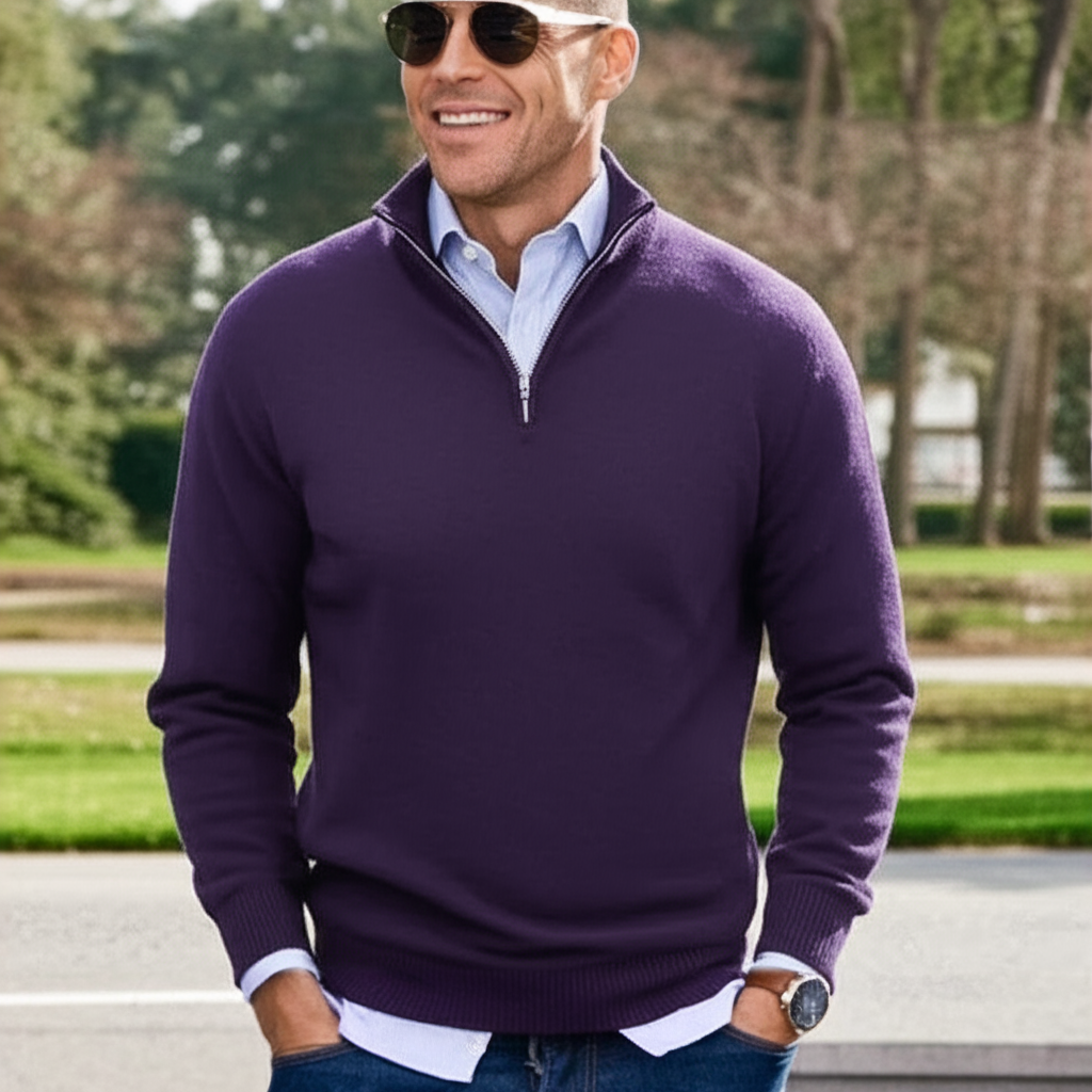 Heren Half-Zip Trui – Comfortabele Klassieke Sweater