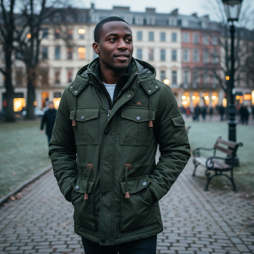 Waterdichte Winterjas Heren – Outdoor Jas met Fleece Capuchon & Zakken