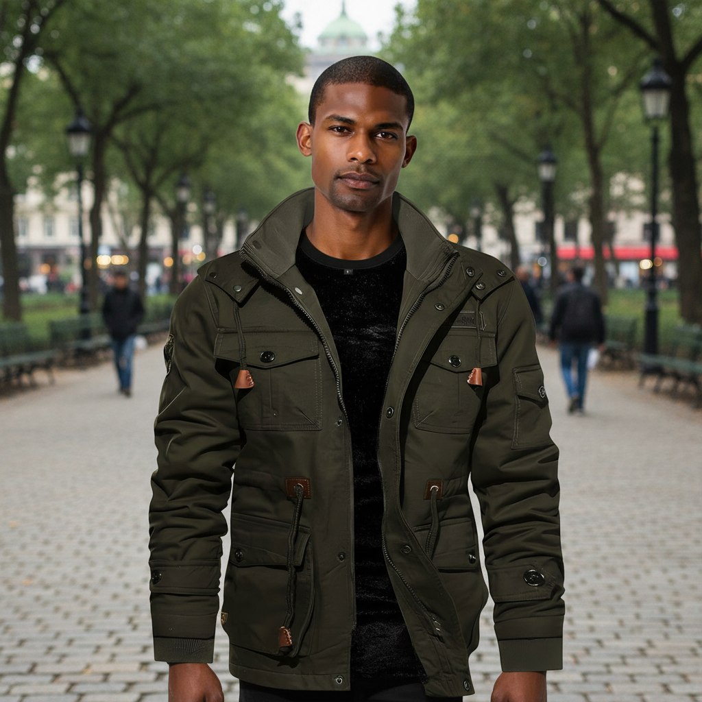 Waterdichte Winterjas Heren – Outdoor Jas met Fleece Capuchon & Zakken