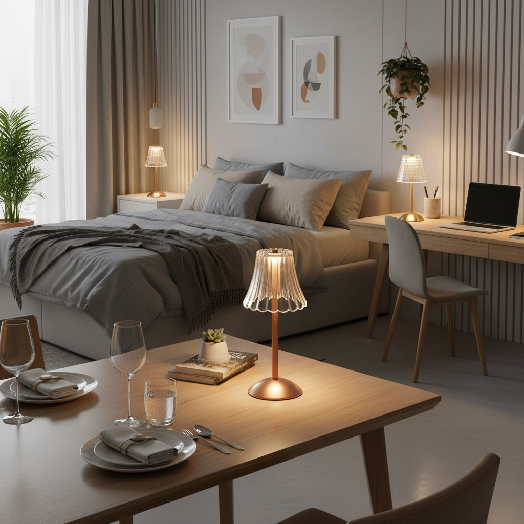 RadiantGlow Draadloze Tafellamp – Oplaadbaar LED met Touch Control