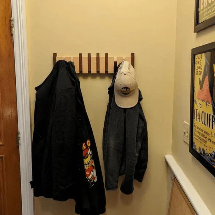 PianoWood Kapstok – Stijlvolle en Ruimtebesparende Houten Kapstok voor Jassen en Accessoires-mezamstore.nl