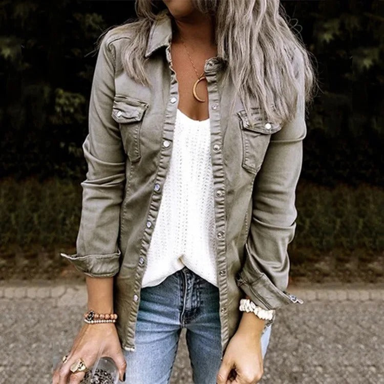 UrbanDenim - Trendy Denim Blouse voor Elke Gelegenheid